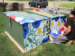 Wrapping of the Storage Boxes at Veterans Park, August 15, 2025